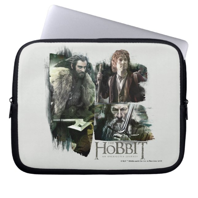 Capa Para Notebook THORIN OAKENSHIELD™, BILBO BAGGINS™ E Gandalf Art (Frente)