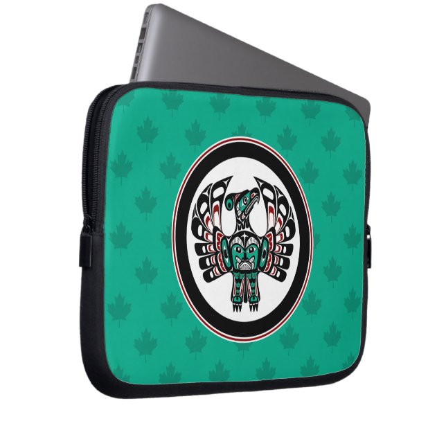 Capa Para Notebook Thunderbird Negra-Americana de Arte Negra (Frente Esquerda)