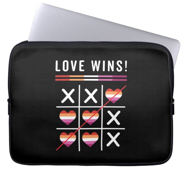 Capa Para Notebook Tic Tac Toe Love ganha orgulho lésbico LGBTQ (Frente)