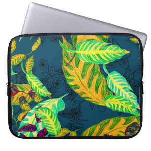Capa Para Notebook Tie Tropical Dye Blue Gouache. Padrão tropical. G
