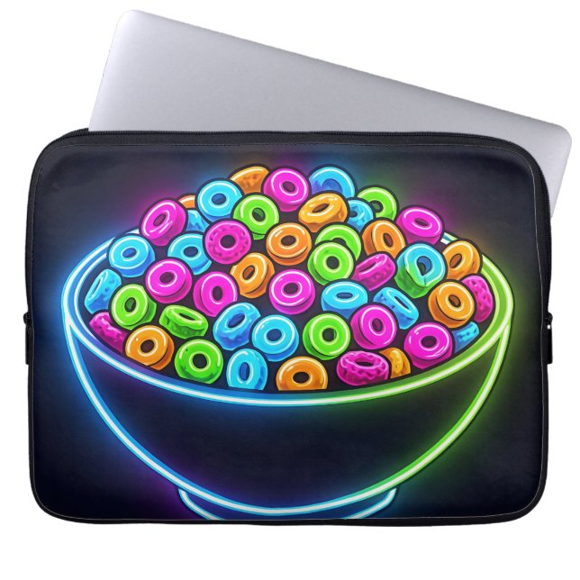 Capa Para Notebook Tigela de Cereal Neon Glow (Frente)