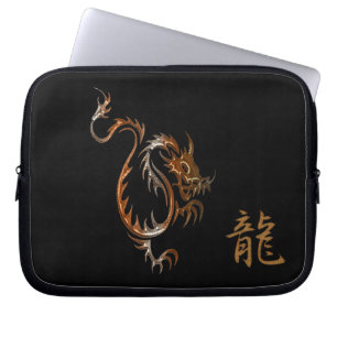 Capa Para Notebook Tiger Dragon & Kanji para Bolsa de laptop Dragão