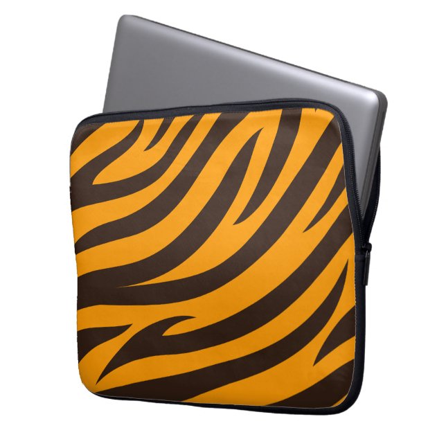 Capa Para Notebook Tiger Stripe Black Orange Wild (Frente Esquerda)