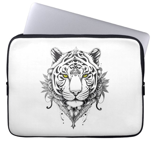 Capa Para Notebook Tiger Wild Animal Nature Illustration Art Tatuagem (Frente)