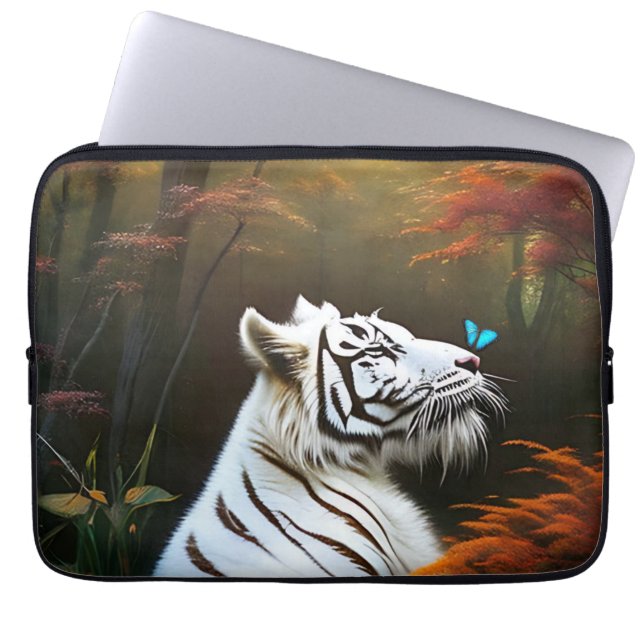Capa Para Notebook Tigre Branco Aqueles Momentos Adoráveis, Bolsa de  (Frente)