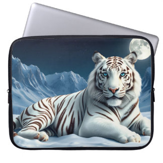 Capa Para Notebook Tigre Branco Na Neve E Nas Montanhas