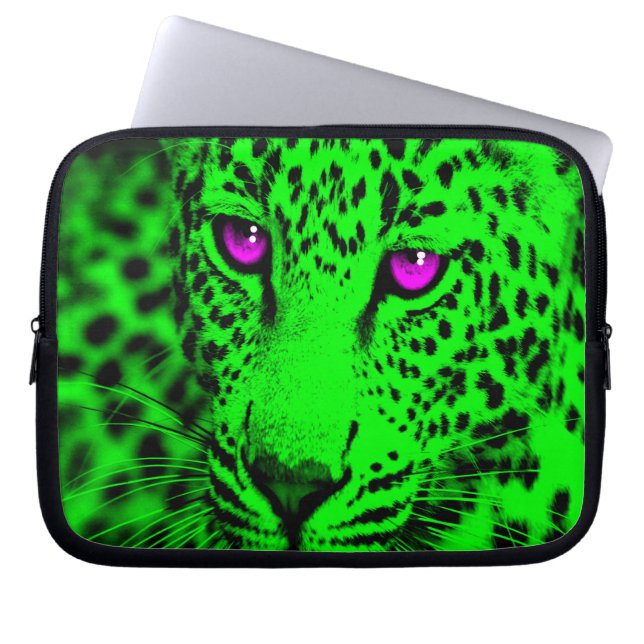 Capa Para Notebook Tigre Corey 80s Leopardo (Verde) (Frente)