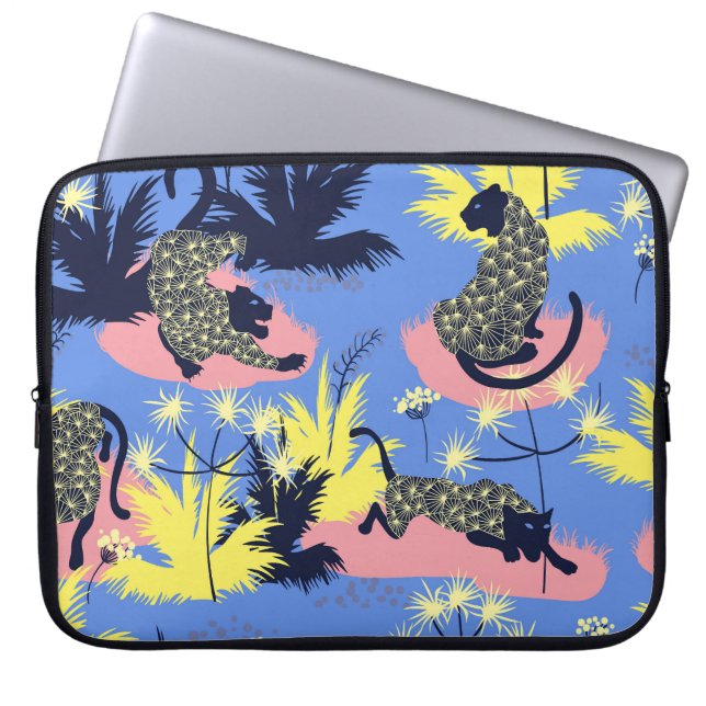 Capa Para Notebook Tigre geométrico, leopardo: padrão infantil. (Frente)