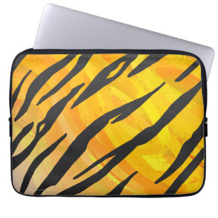 Capa Para Notebook Tigre Impressão de preto e laranja