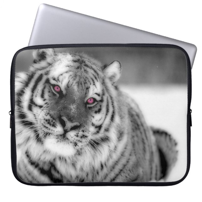Capa Para Notebook Tigre Olhado Rosa (Frente)