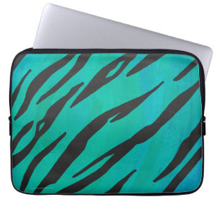 Capa Para Notebook Tigre Preto e Estampa Teal