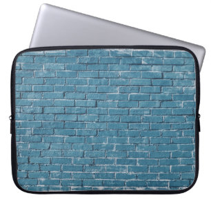 Capa Para Notebook Tijolos de cinza pintados em azul