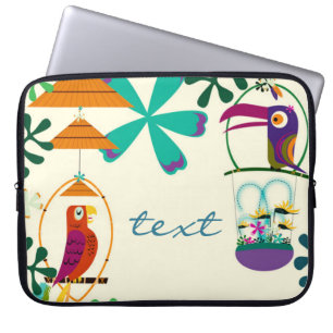 Capa Para Notebook Tiki Birds Vintage Retro Art Personalizado
