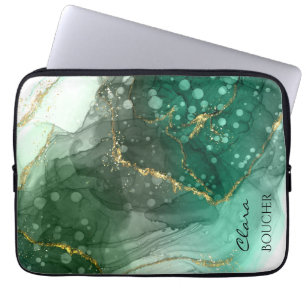 Capa Para Notebook Tinta de Aquarela Verde de Sacramento Personalizáv