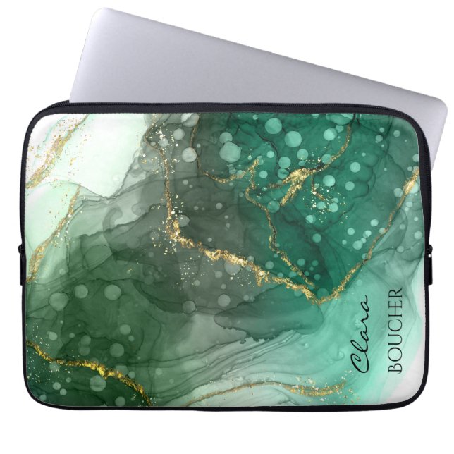 Capa Para Notebook Tinta de Aquarela Verde de Sacramento Personalizáv (Frente)