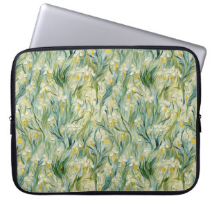 Capa Para Notebook Tinta Floral inspirada na Noite Estrelada no estil