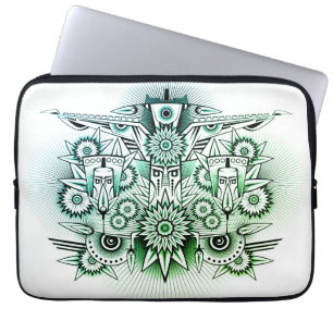 Capa Para Notebook Tinta Verde Design Tribal
