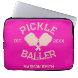 Capa Para Notebook Tipografia Colegial de Pickleball em Picles