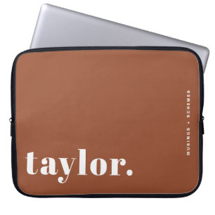 Capa Para Notebook Tipografia Retroativa Terracotta Personalizada