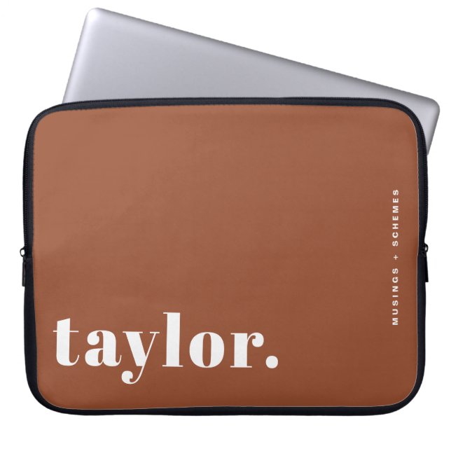 Capa Para Notebook Tipografia Retroativa Terracotta Personalizada (Frente)