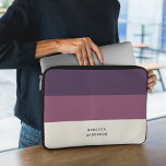 Capa Para Notebook Tiras de Coloração Roxo Modernas<br><div class="desc">As faixas horizontais roxas modernas e a design de blocos coloridos são na moda.</div>