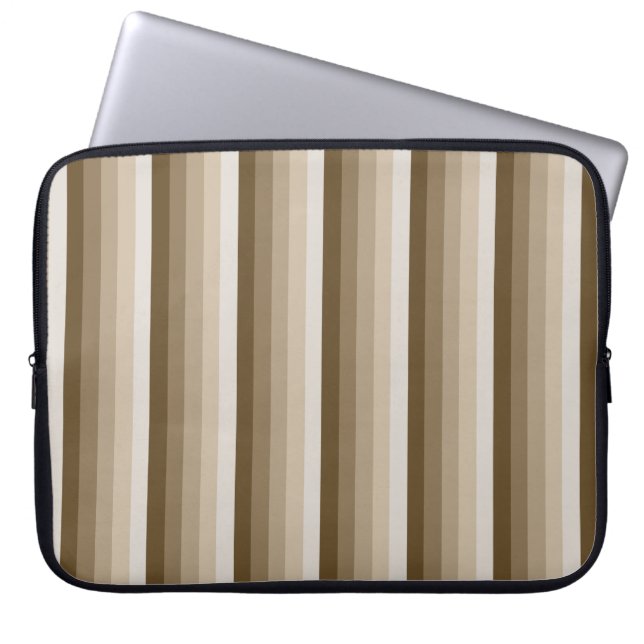 Capa Para Notebook Tiras de sombra castanhas (Frente)