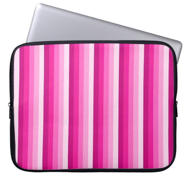 Capa Para Notebook Tiras de sombra rosa-quente (Frente)