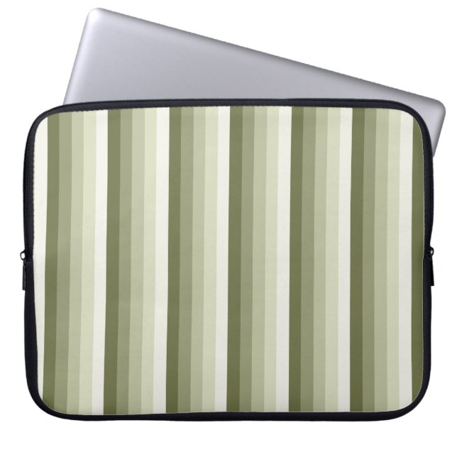 Capa Para Notebook Tiras de sombra verde-oliva (Frente)