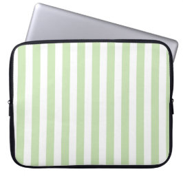 Capa Para Notebook Tiras doces brancas e verdes claras