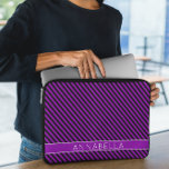 Capa Para Notebook Tiras Roxas Modernas<br><div class="desc">Adicione um toque elegante e na moda ao seu técnico com esta Bolsa de laptop Moderna de distribuição roxa. Com uma design contemporânea de riscas roxas ousadas e sutis, essa manga exude elegância e sofisticação, fazer-a como acessório perfeito para o trabalho, a escola ou a viagem. Produzido a partir de...</div>