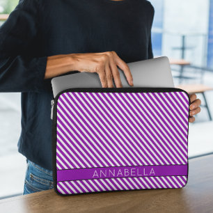 Capa Para Notebook Tiras Roxas Modernas