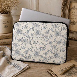 Capa Para Notebook Toalete Botânico de Pássaros Personalizado Francês