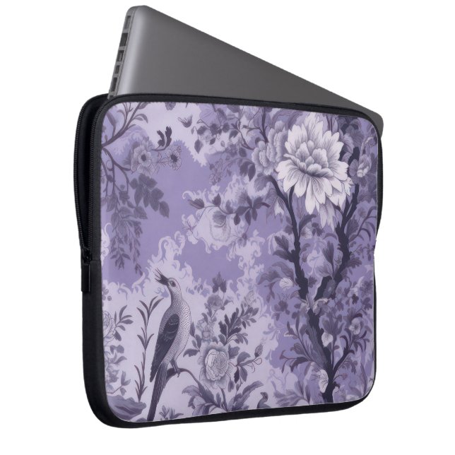 Capa Para Notebook Toalete de Flor Roxo (Frente Esquerda)