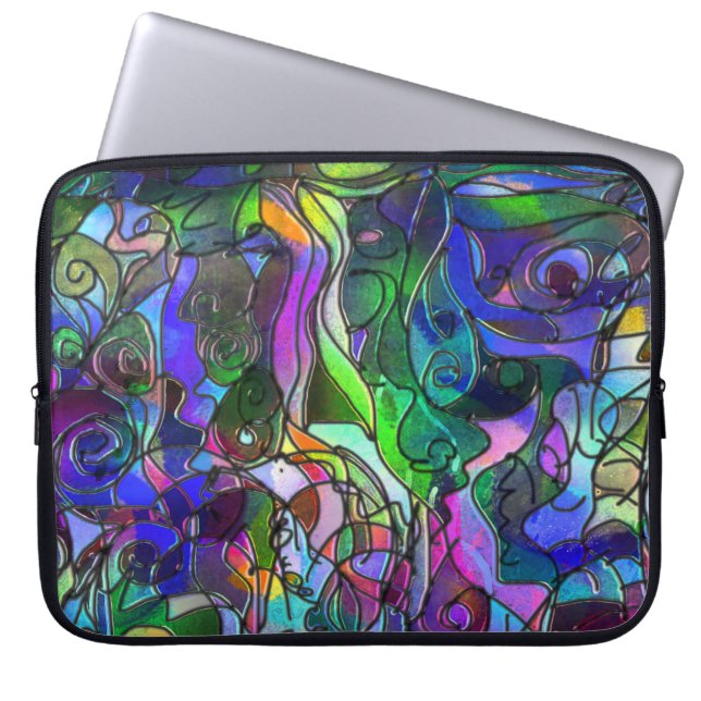 Capa Para Notebook Todas as Cores com Espirais e Linhas (Frente)