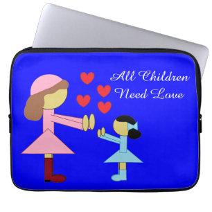 Capa Para Notebook Todas as Crianças Precisam de Amor: Azul