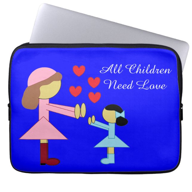 Capa Para Notebook Todas as Crianças Precisam de Amor:  Azul (Frente)