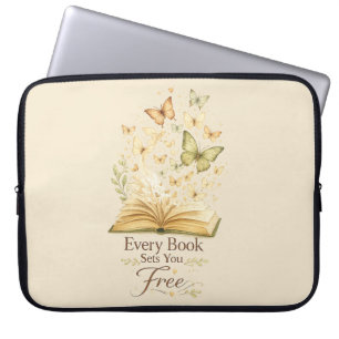 Capa Para Notebook Todo Livro Liberta Borboleta Amante de Livros