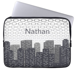 Capa Para Notebook Tons de Cinza Personalizados da Paisagem Urbana da