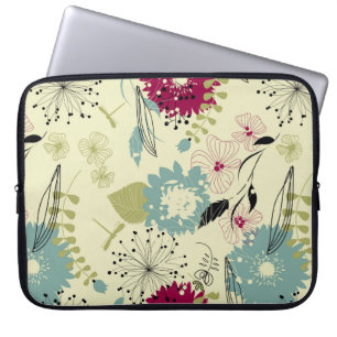 Capa Para Notebook Tons Retro-Floral Pastel Design