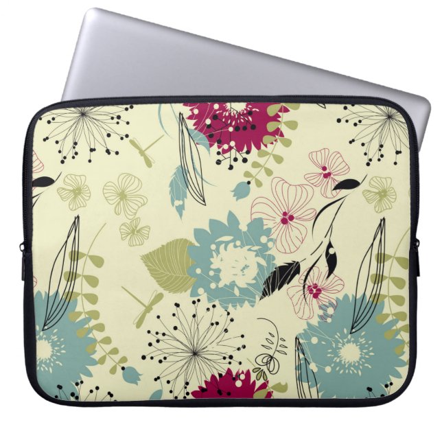 Capa Para Notebook Tons Retro-Floral Pastel Design (Frente)