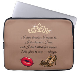 Capa Para Notebook Too Glam To Care – Chic Quote