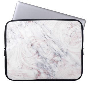 Capa Para Notebook Toque de Mármore Cinza e Branco Rosa Suave Tendênc