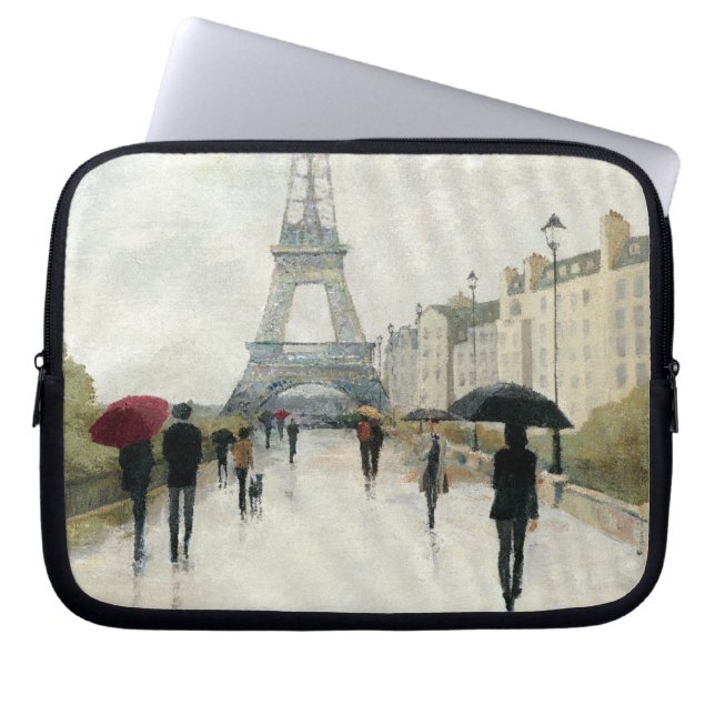 Capa Para Notebook Torre Eiffel | Paris na chuva (Frente)