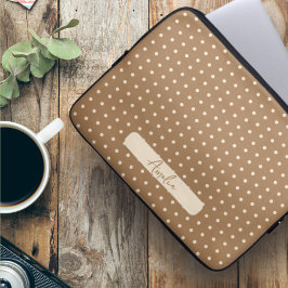 Capa Para Notebook Tortilla Brown e bolinhas beges