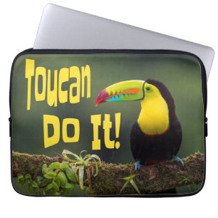 Capa Para Notebook Toucan Faça Isso! Pun Motivacional Colorido