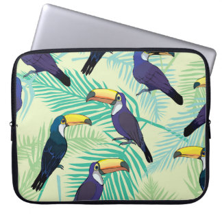Capa Para Notebook Toucan Vintage, Ilustração Colorida.