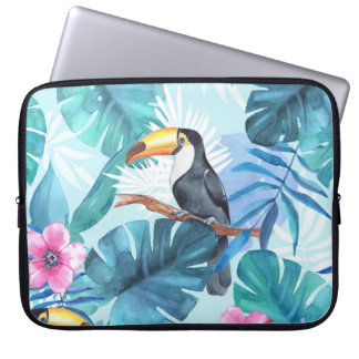 Capa Para Notebook Toucans de aquarela: Tropical Sem costura