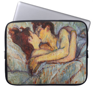 Capa Para Notebook Toulouse-Lautrec na cama a bolsa de laptop do