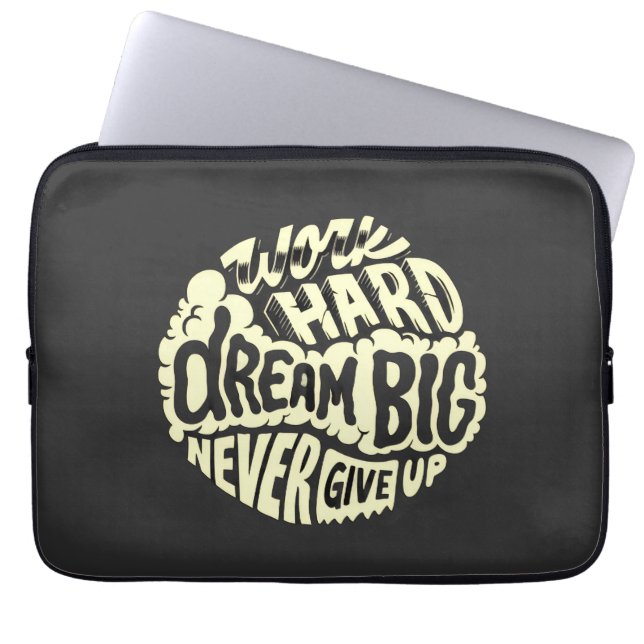 Capa Para Notebook Trabalhe duro, sonhe grande  (Frente)