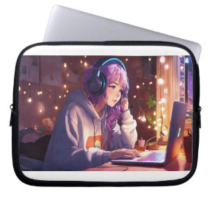 Capa Para Notebook "Trabalhe e divirta-se com o Cobrir do Laptop Anim